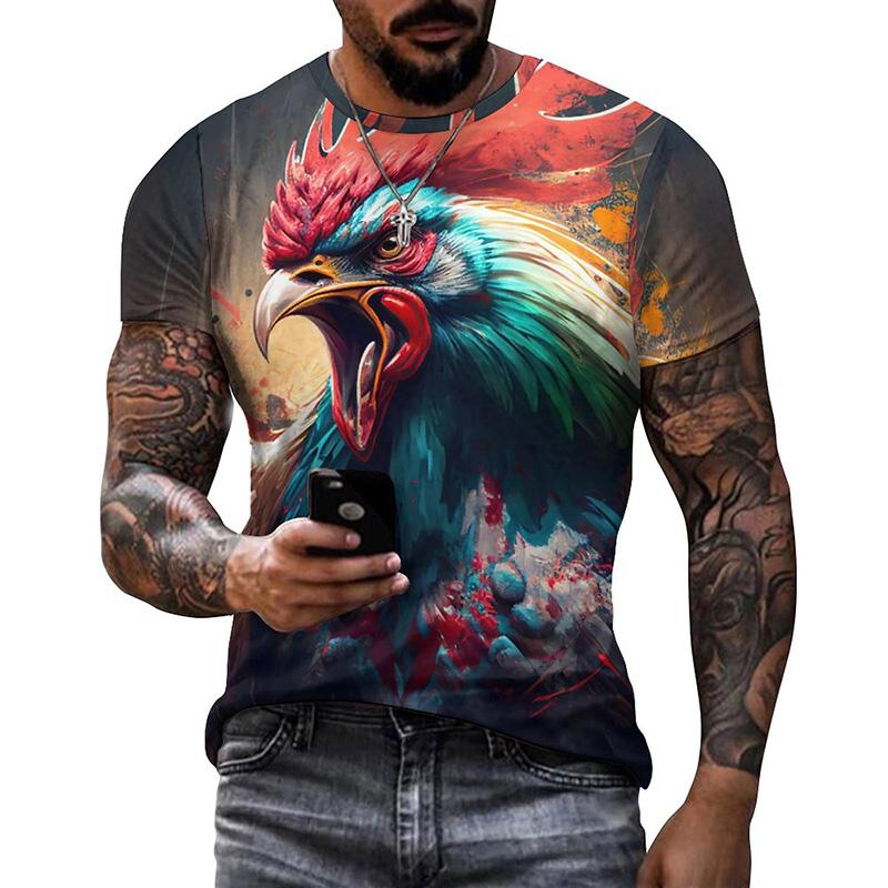 Colorful Animal 3D Printed T-shirt Men Women Summer Casual Cat Dog T Shirts Kids Oversized Round Neck Short Sleeve Tee Tops