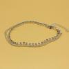 Trendy Summer Multi-Layer Metal & Bead Chain Anklet with Flash Diamonds