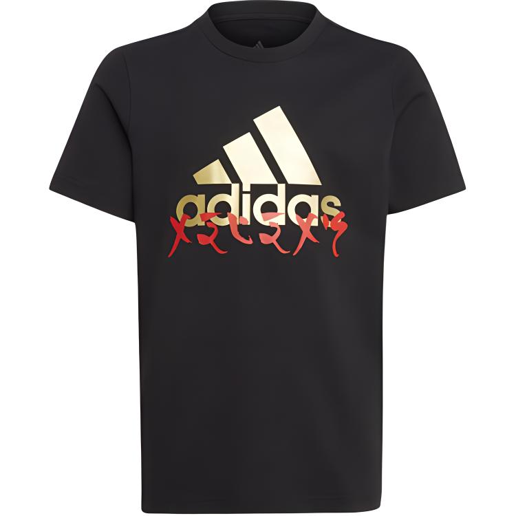 adidas Футболки Унисекс Черные С Круглым Вырезом Умеренный Прямой Крой GJ6490