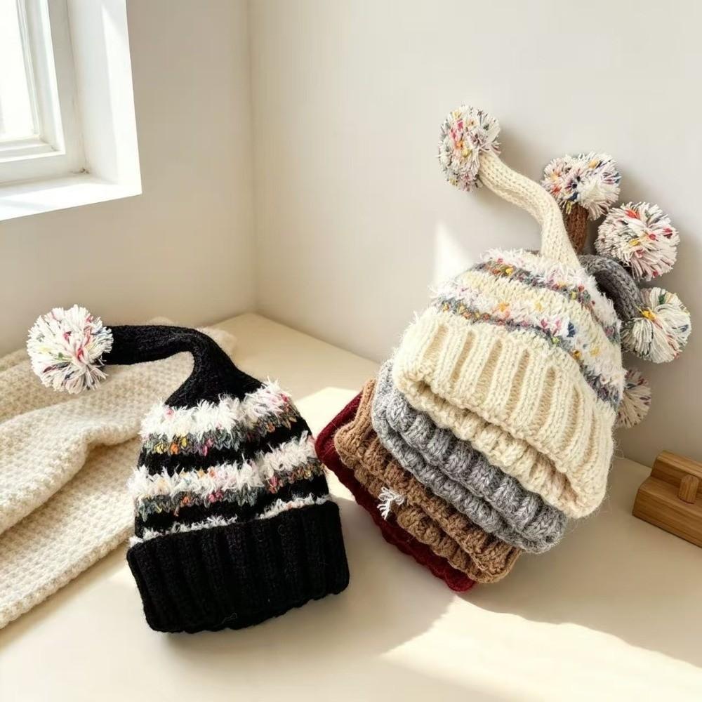 Thickened Children's Knitted Hat No Brim Baby Knit Hat Cute Kids Beanie Hats  Autumn