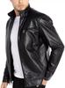 Genuine Lambskin Stylish BLACK Biker Motorcycle Handmade Men's Leather Jacket