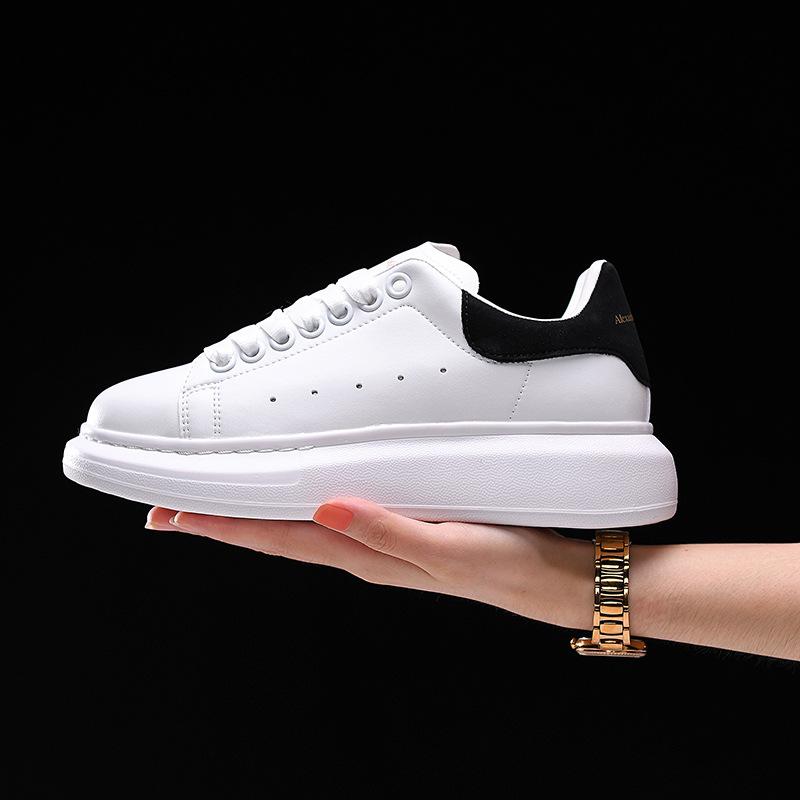 McQueen Little White Shoes Men's and Women's Summer New Leather Platform Leather Little White Shoes Men's Casual Sports Shoes Men's