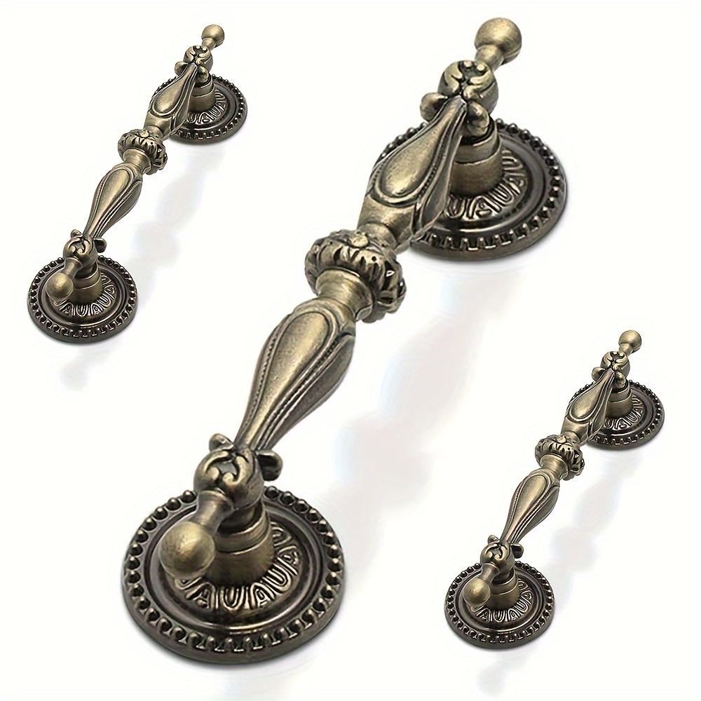 8 шт. ручки для шкафа, старинные латунные ручки для ящиков, винтажные ручки для комода в европейском стиле, ручки для кухонной мебели, ручки для спальни с винтами