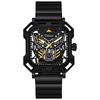 Square Skeleton Dial Automatic Watch Men Luxury Mechanical Men's Watches Luminous Waterproof Solid Steel Strap Relogio