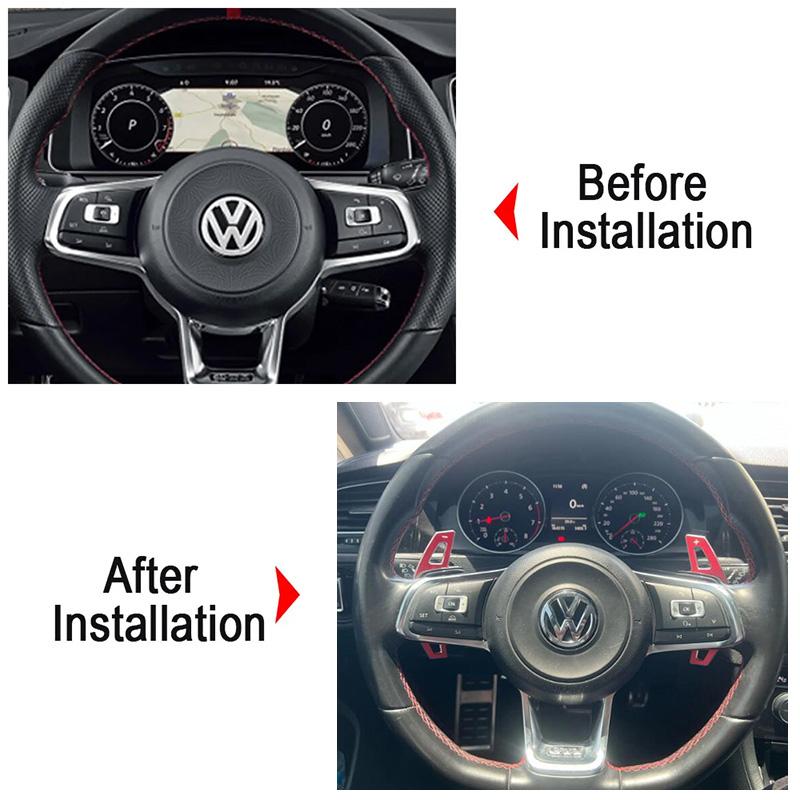 2026 Hot VOLKSWAGEN Car Steering Wheel Paddle Shift Extend Shifter Sticker For VW Golf 7 GTI MK7 GTE GTD RLINE Volkswage POLO Sc zf6