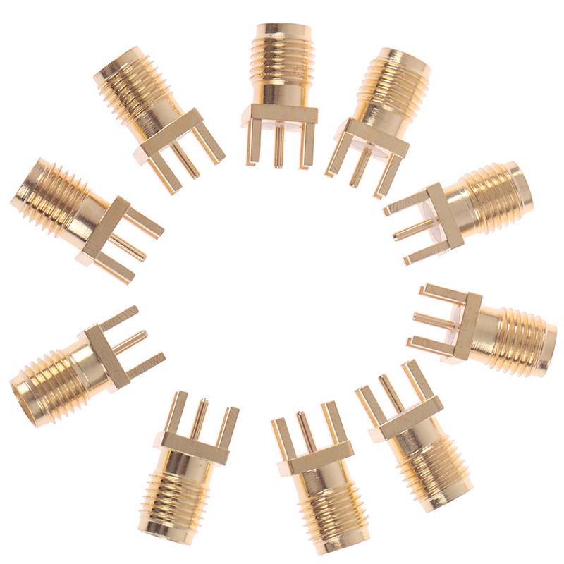 10X 1,6 мм Sma гнездовой разъем, гайка для припоя, край печатной платы, зажим для прямой установки, РЧ-разъем