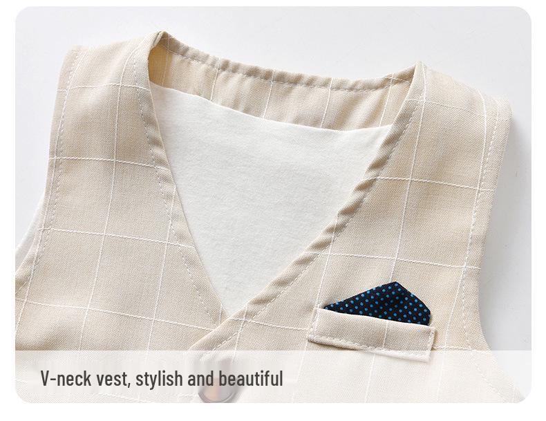 Детский весенне-осенний жилет и костюм - Формальная одежда для маленьких джентльменов