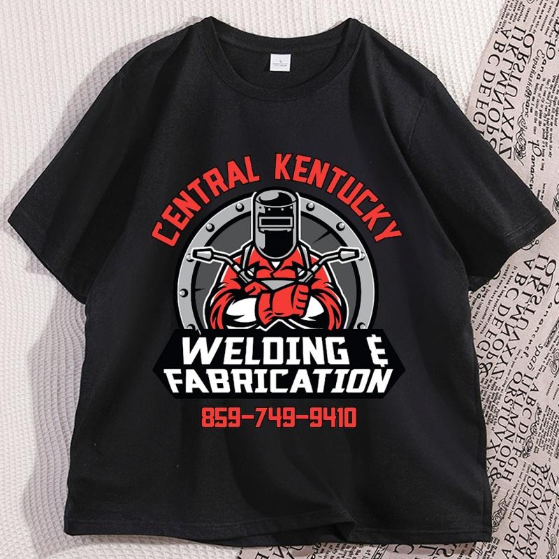 Funny Welding Printed T Shirt Cotton Short Sleeve O Neck Tshirt Casual Streetwear Trendy Y2k Cotton Male Clothing Loose