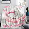 1PC Custom Name Pink Elephant Dreams Patterned Flannel Blanket Suitable For All Seasons for Home Decor Warmth and Comfort Gifts Holiday Present_lx