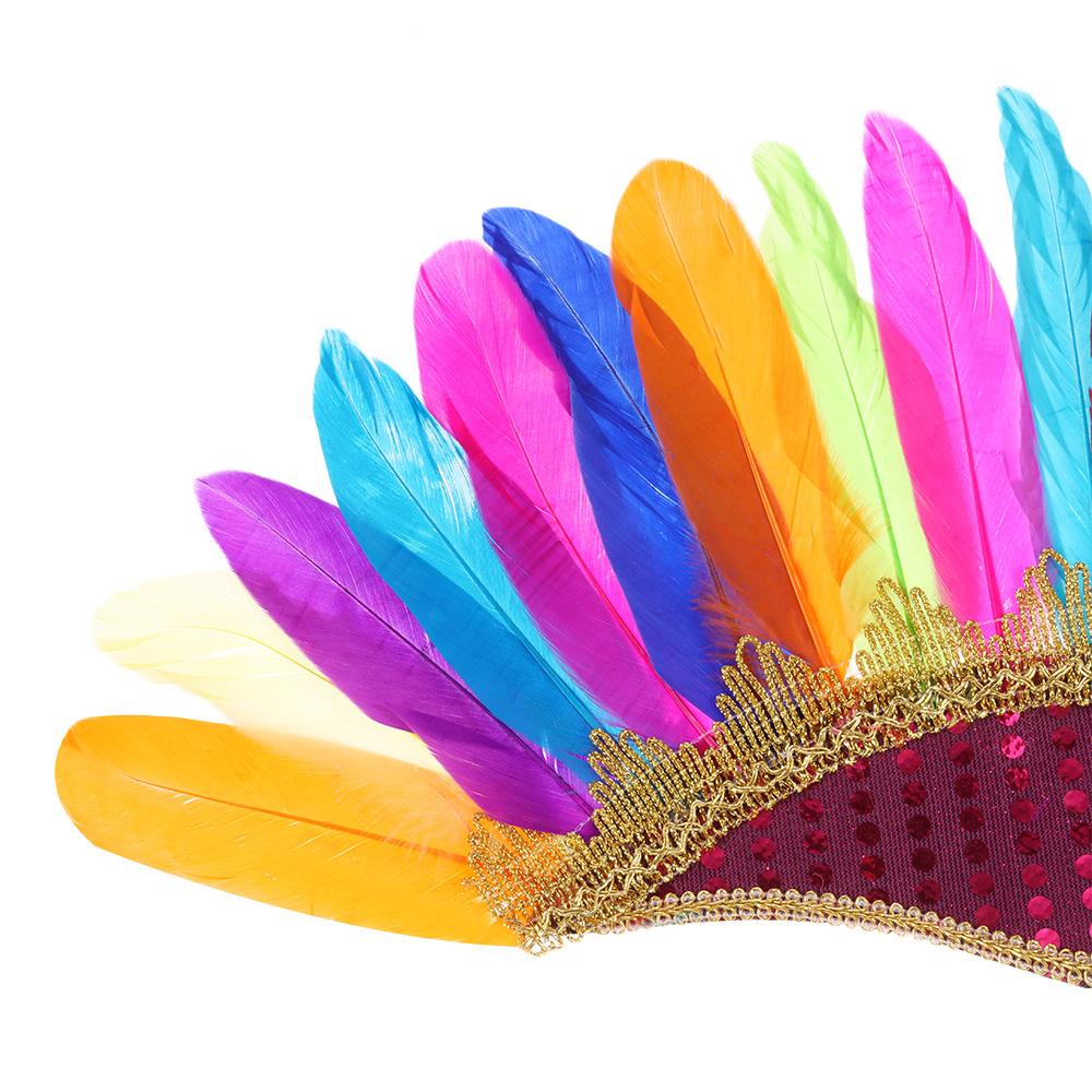 Headdress Carnival Costume Colored Headwear Fancy Dress Party Headpiece Headwear Feather Headdress