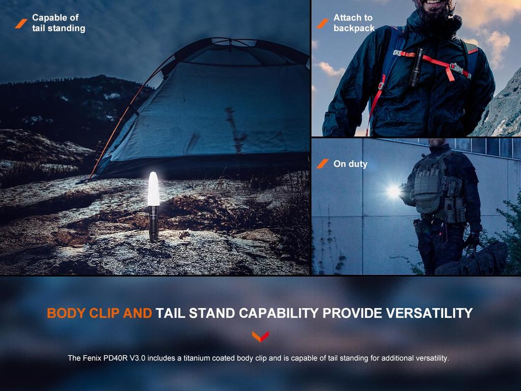 Fenix PD40R 3000 IP68 Waterproof and Included 21700 V3.0 Flashlight, USB-C Rechargeable, Lumens, Dustproof,