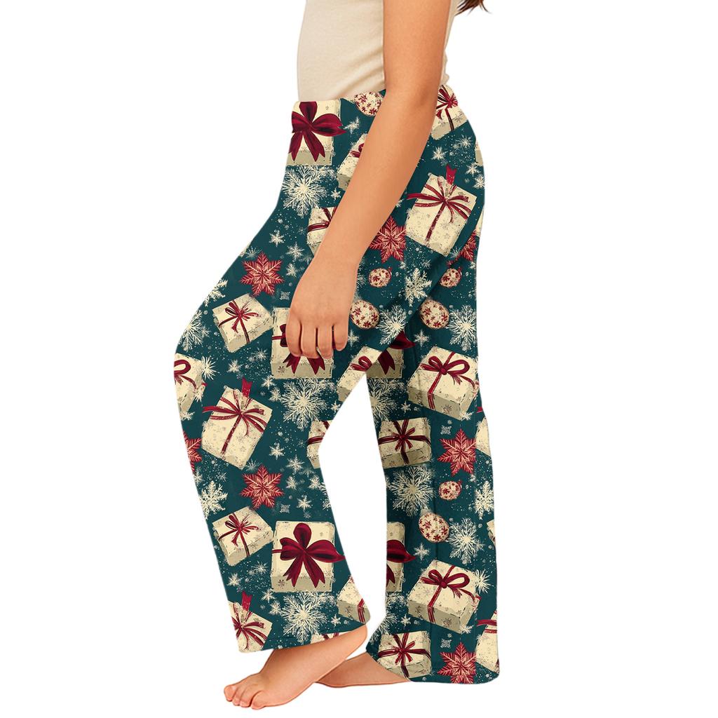 Children's Winter Pants Full Length Long Christmas Printed Pants