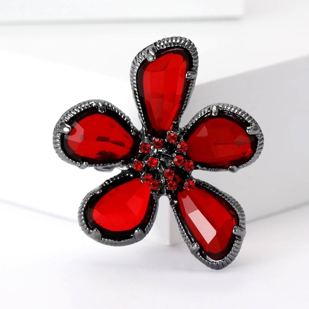 Enamel Rhinestone Brooch Alloy Floral Clothing Pin Exquisite Flower Brooches Jewelry Gift