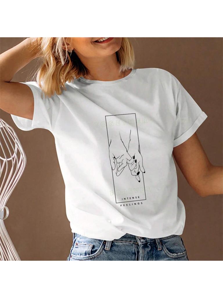 Wounisex's T-Shirt Short Sleeve Round Neck Y2K Graphic Tee Streetwear 2023 Fast Ship