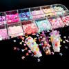 Nail Glitter Sequins 12 Grid/box Wood Pulp Irregular Flakes Nail Glitters Shiny Laser Multicolor Nail Art Decoration