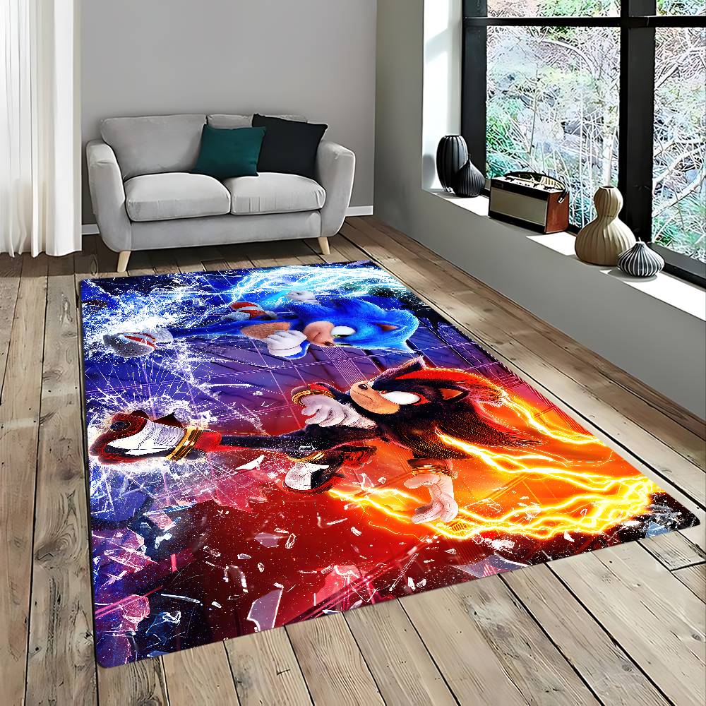 Коврик для ванной Соник Еж Противоскользящий Впитывающий воду Длинный Полосатый Коврик Подушка Коврик для спальни Декор для отеля