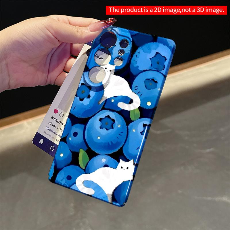 2DFlat Samsung phone case Blueberry Dream Cats Phone Case Applicable to Galaxy S22 S23 S24 S25ULTRA S26 A12 A13 A14 A15 A16 A34 A35 A54 A55