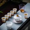 Ice Jade Ceramic Sancai Gaiwan Tea Set