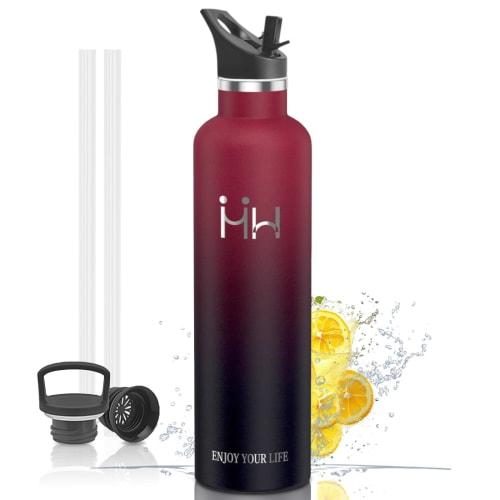 BOONSHAK 1000ml Stainless Steel Water Bottle with Straw, Carbonated, Direct Drinking, Double-Walled Design, Leak-Proof, Keeps Drinks Hot or Cold, 1 Li