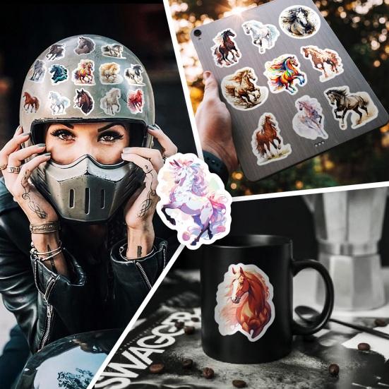 50 шт./компл., ручная роспись, наклейка с лошадью, самоклеящаяся, водонепроницаемая, из ПВХ, чехол для телефона «сделай сам», чашка, чемодан, скейтборд, ноутбук, альбом для скрапбукинга, набор наклеек с граффити