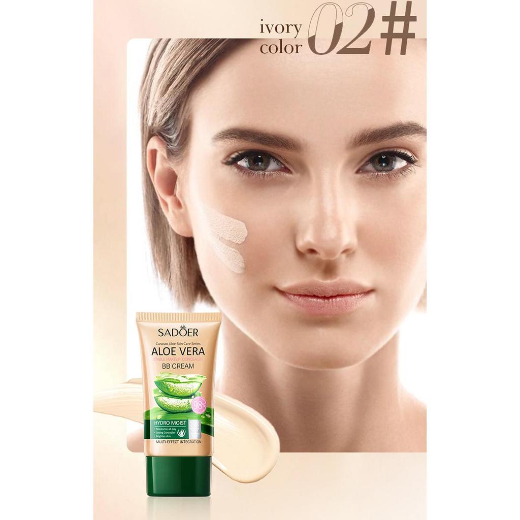 Крем BB с алоэ вера, увлажняющий, с полным покрытием, основа под макияж, матирующий, контур, маскирующий поры и дефекты, увлажняющий эффект