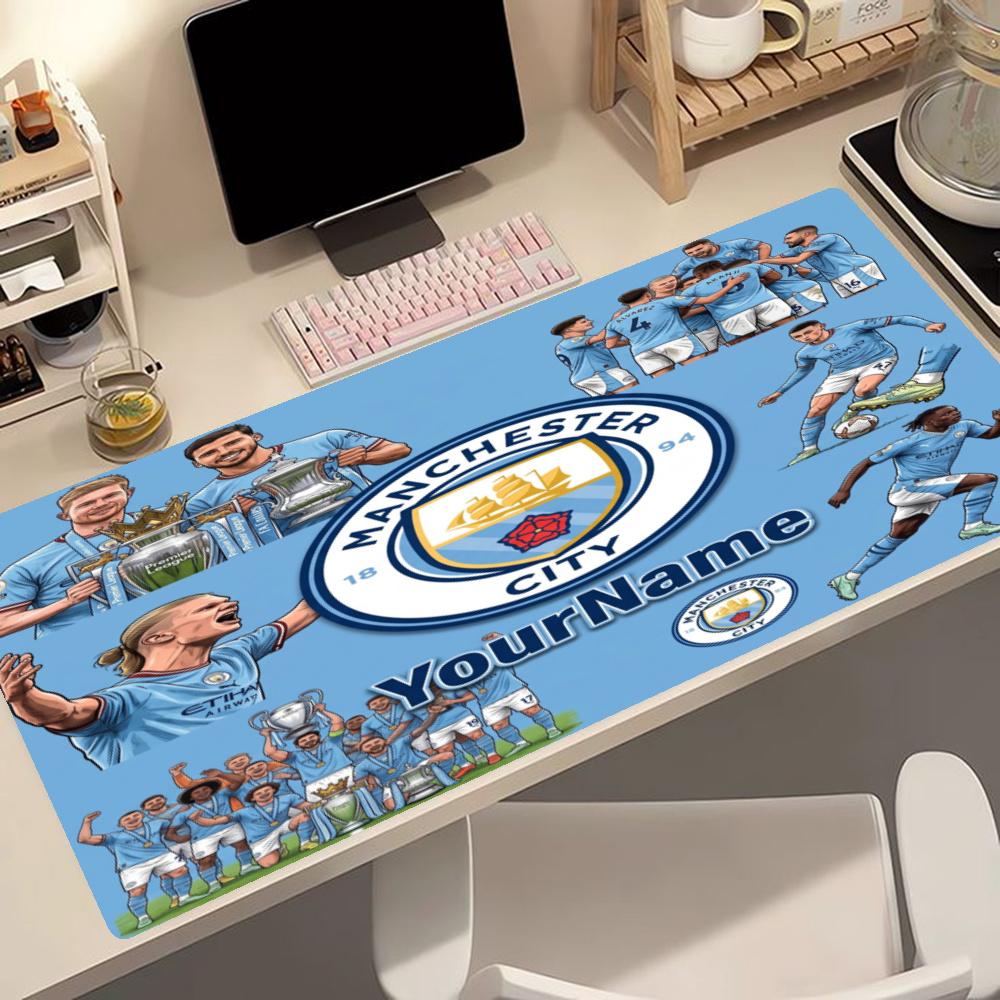 Manchester City Customized Name Mouse Pad Keyboard Mat Desktop Mouse Pad Nonslip Rubber Bottom Office Desk Accessory