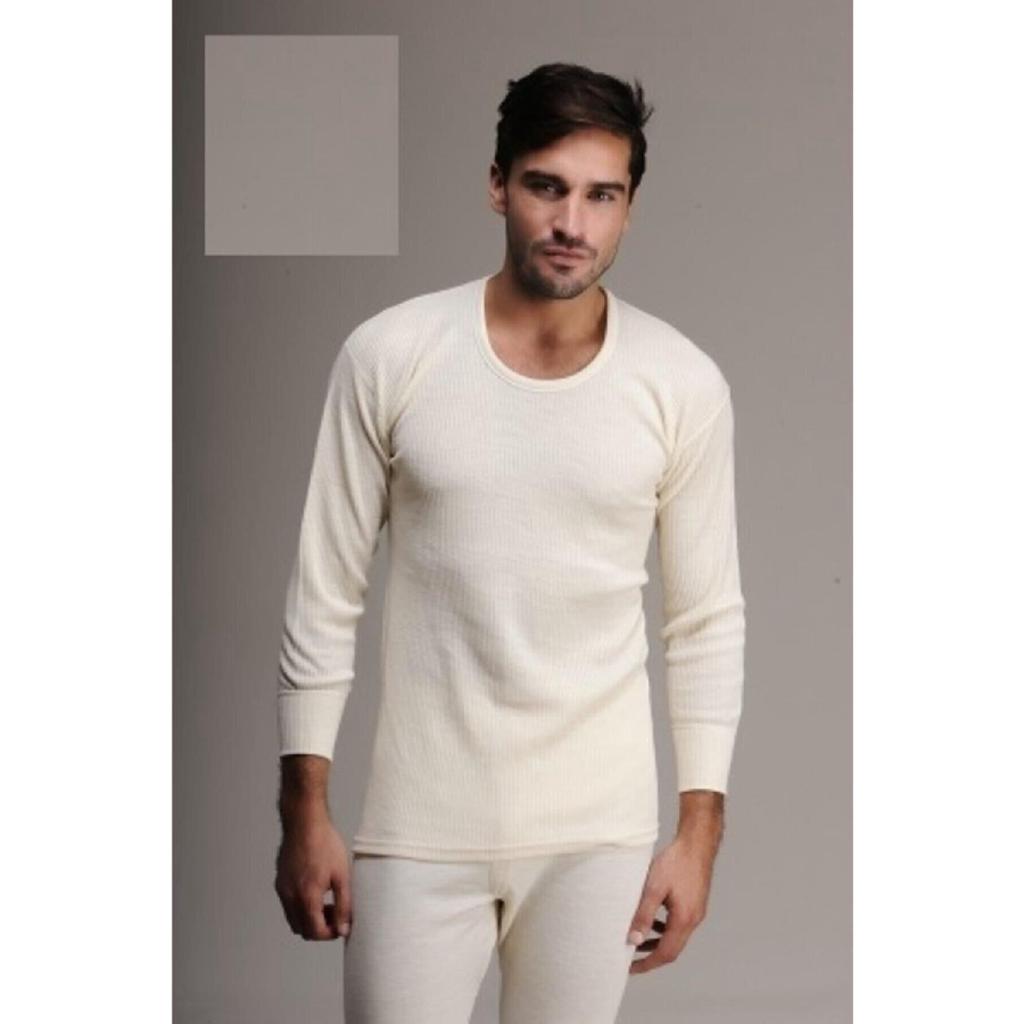 Мужская майка из 100% шерсти с длинными рукавами, колготки, комплект нижнего белья 1002–1001– 1 комплект
