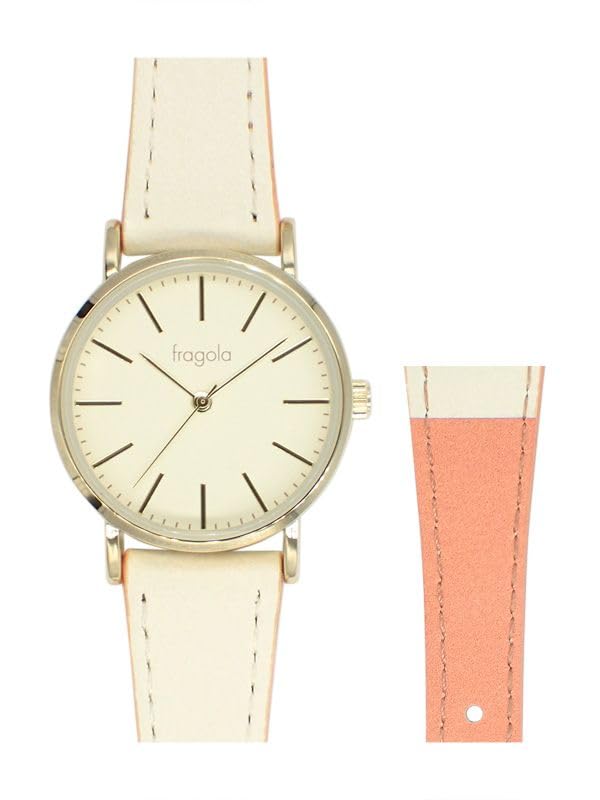 [Follow] Fragola Two-Tone Band Watch N02122S-1 IV/OR Women's Ivory
