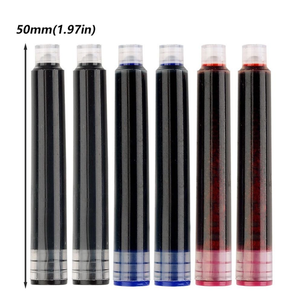 10 шт./набор Картридж с чернилами калибра 3,4 мм Синий/Красный/Черный Пластиковый материал Заправка для перьевой ручки Простой дизайн Чернила для ручки Школа Офис