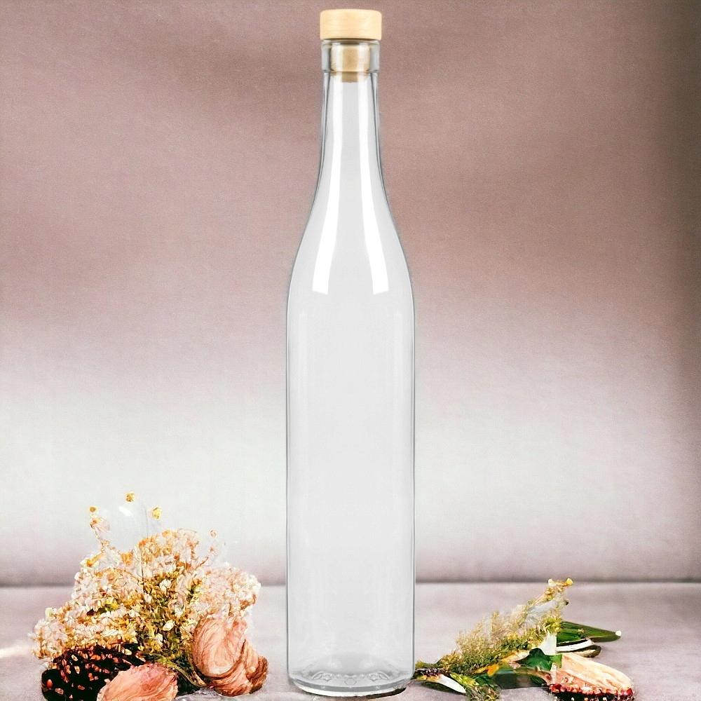 10x ROSA Bottles 500 ml glass bottle with cork for tinctures, wine, moonshine
