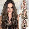 Women Mix Colors Gradient Long Curly Synthetic Wig Full Wig Wavy Wig