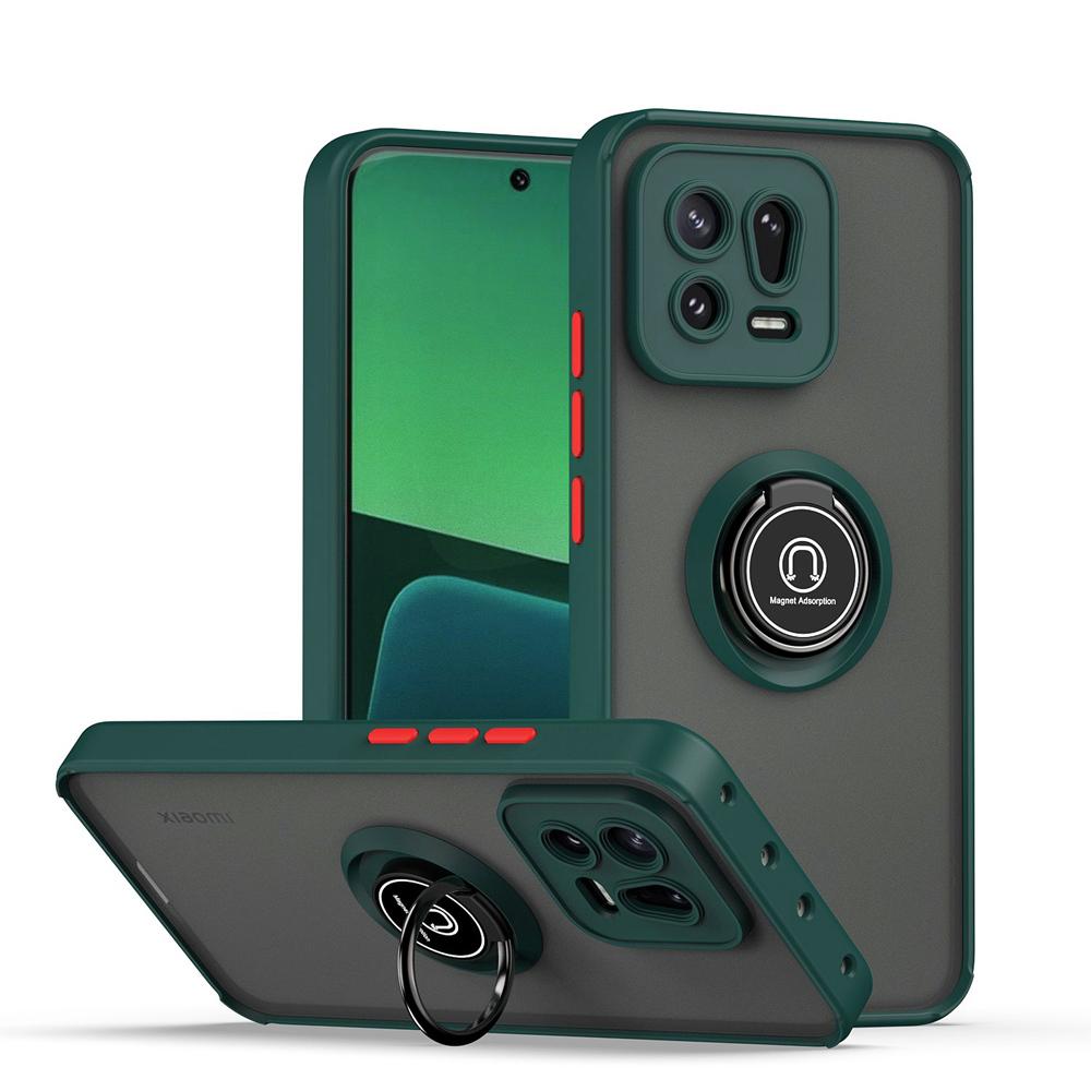 KEYSION Модный матовый чехол для Xiaomi 13 Pro 5G, прозрачный силиконовый + подставка для кольца из поликарбоната, противоударный чехол для телефона для Xiaomi Mi 13 Pro
