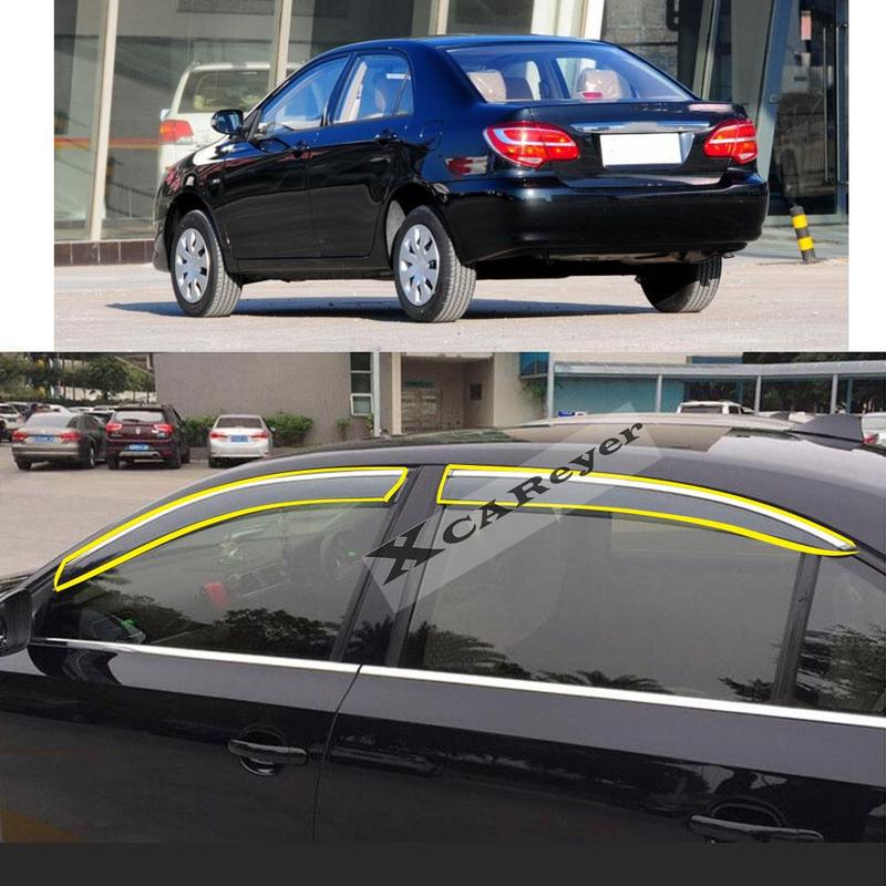 Для TOYOTA COROLLA EX 2001-2010 2011-2013 Стайлинг-наклейка на кузов автомобиля Пластиковые дефлекторы окон (ветровики) Защита от дождя/солнца Вентиляционные элементы