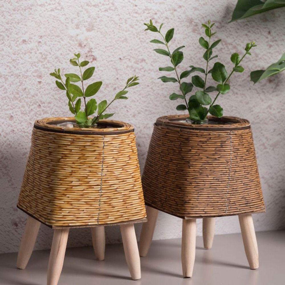 Rattan Woven Flower Pot With Removable Legs Wove Plant Stand High Quality Flower Planters