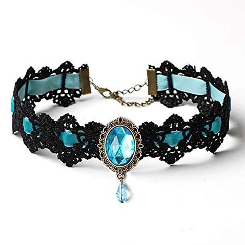 Готическое Викторианское Черное Кружевное Ожерелье Для Женщин Девушка Бохо Кисточкой Сексуальное Кружевное Колье Стимпанк Темный Стиль Лоли Хэллоуин Ювелирные Изделия
