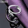 925 Sterling Silver Oval Round Open Ring Fashion Jewelry