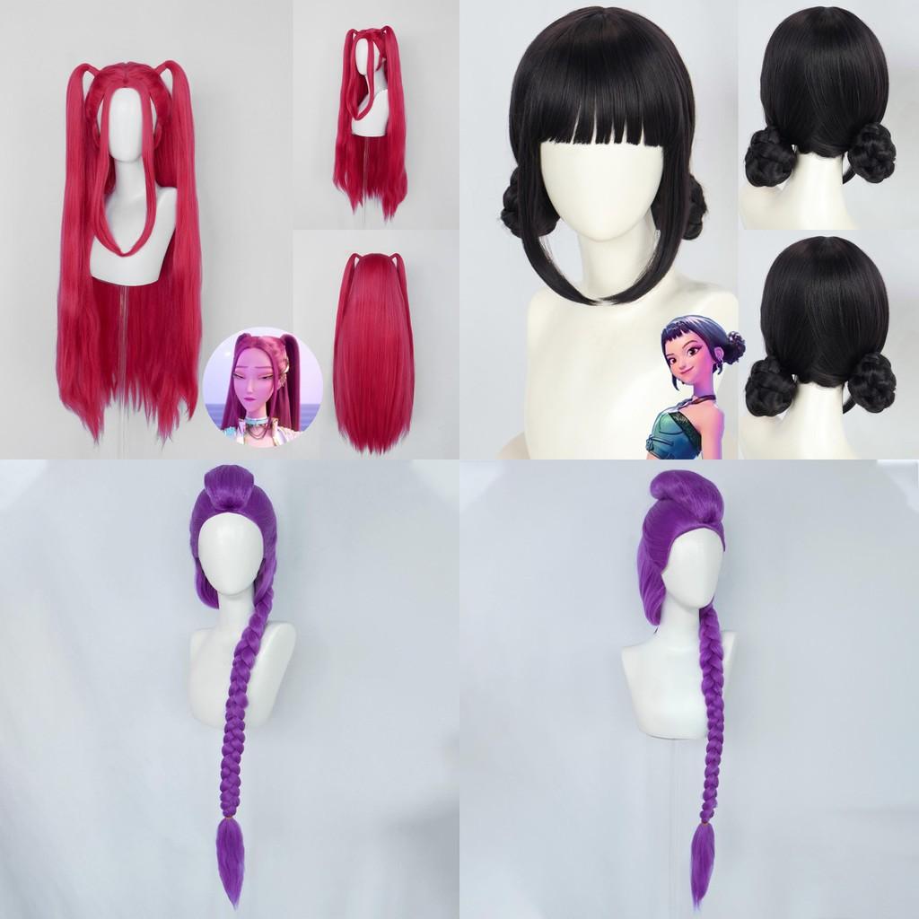 Kpop Demon Hunters Rumi Mira Zoey Cosplay Wig With Cartoon Style And Breathable Material For Party And Scene Use