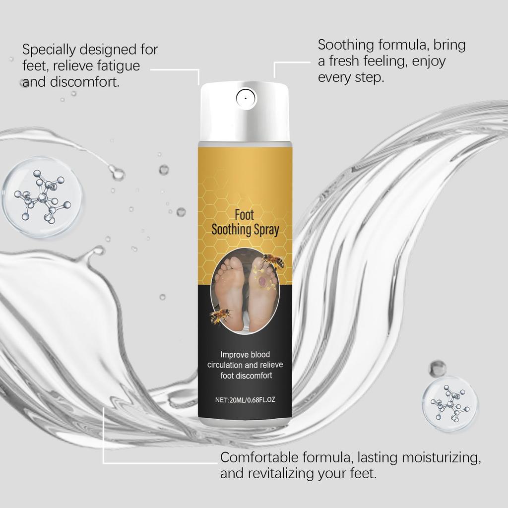 Спрей для ухода за ногами и успокаивающий спрей Мягко увлажняет и ухаживает за кожей ног, массирует подошву стопы, устраняя дискомфорт 20 мл