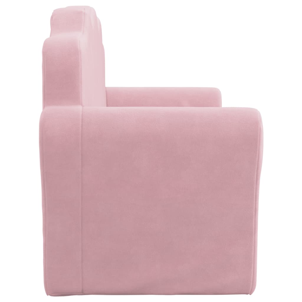 vidaXL Kindersofa 2-Sitzer Rosa Weicher Plüsch
