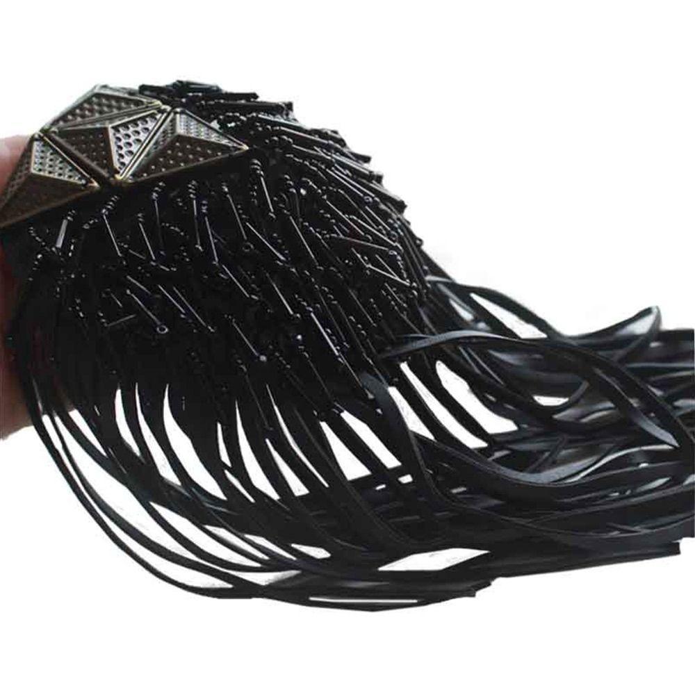 Бисером для эполета блейзера Кожаная бахрома Кисточка Держатель Эполет Шипы Брошь Наплечные броши Женские Мужские Аксессуар для костюма