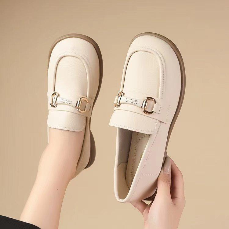 Туфли Мэри Джейн женские 2025 новые весенние туфли на плоской подошве французские нежные с юбкой рабочие маленькие кожаные туфли с неглубоким горлом