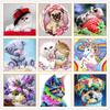 Diamond Cross Stitch Animal Flower Round Diamond Sticker 5D DIY Diamond Embroidery Home Decor