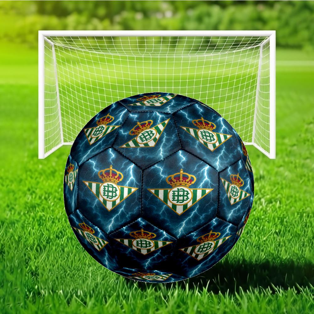 Real Betis Crest Design Soccer Ball Size 5 Soccer Ball, Machine-stitched, Soft and Comfortable, Suitable for Training and Matches Fan Gift