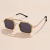 New Double Bridges Metal Large Frame Sunglasses UV400 Fashion Women Men Designer Mirror Eyewear Gafas de sol