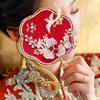Chinese Retro Good Luck Fan Wedding Handheld Flower Fan With Tassels Ancient Delicate Pendant Gifts