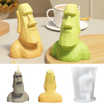 Moai Guardian силиконовая форма гигантская каменная статуя форма для свечи DIY искусство домашнее украшение гипсовая форма