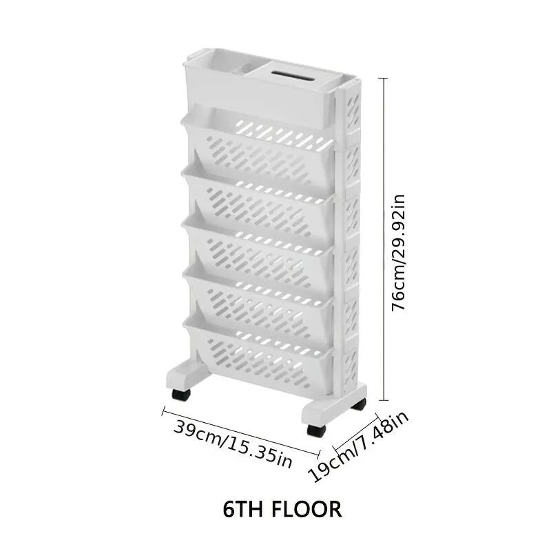 Стеллаж для хранения Книжная полка Стол Стеллаж на боковых колесах Съемный пол Многоэтажный стол в общежитии Боковые хранилища Корзина Стеллажи для хранения