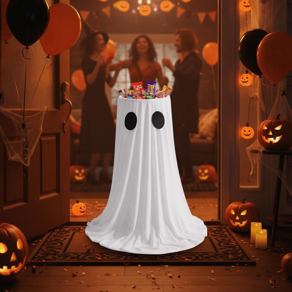 Luminous Halloween Glowing Ghost Treat Bucket Standing Halloween Candy Holder Party