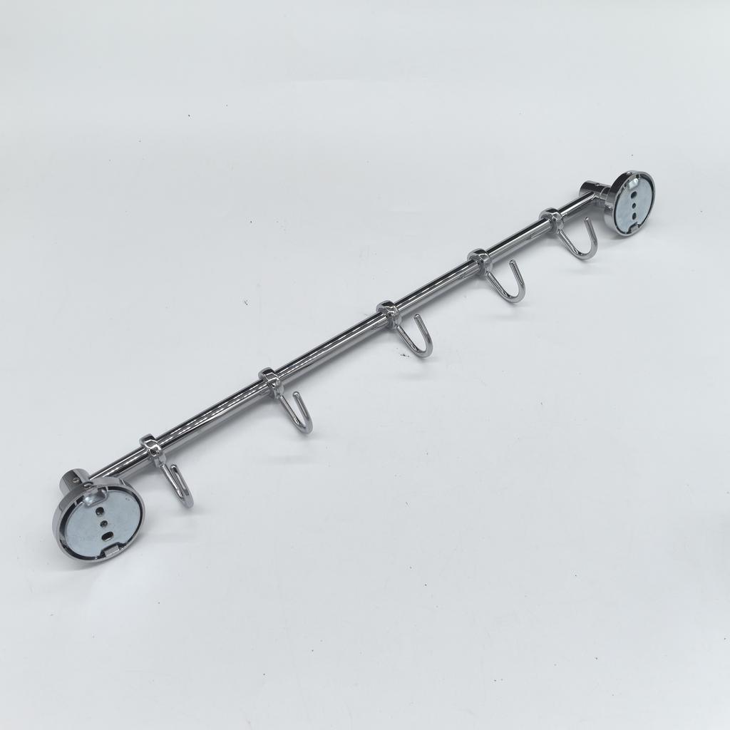 Modern Metal Stainless Steel Eco-Friendly Multifunction 5-Hook Wall Mounted Bathroom Kitchen Toilet Hanger for Clothing Use