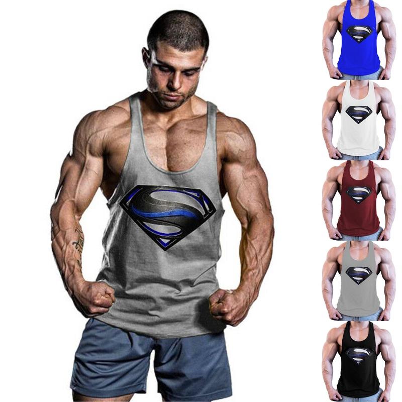 Мужская майка для бодибилдинга премиум-качества, футболка с 3D-дизайном Супермена